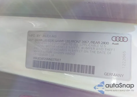 2021 Audi A6 Premium Plus 45 Tfsi Quattro S Tronic z USA, uszkodzony, nr VIN WAUE3AF25MN077027